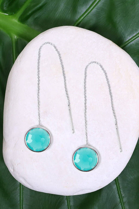 Amazonite Crystal Threader Earrings - SF