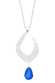 Lapis & Fan Pendant Necklace - SF