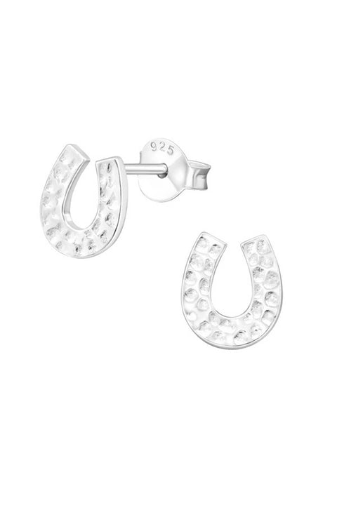 Sterling Silver Horseshoe Ear Studs - SS