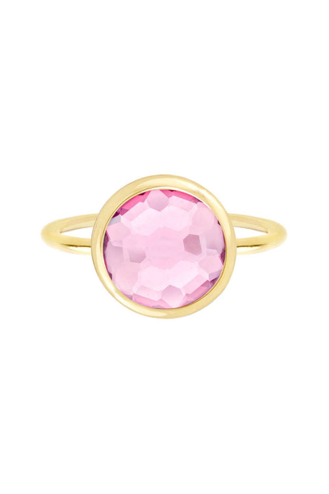 Pink Crystal Round Ring - GF