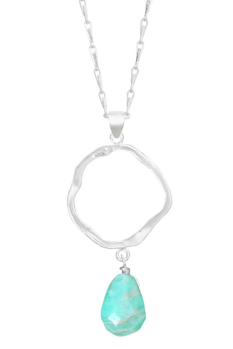 Amazonite & Orbit Pendant Necklace - SF