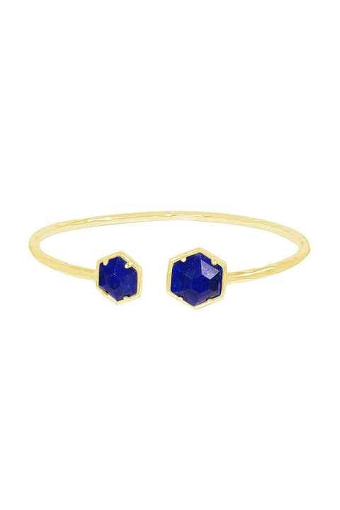 Lapis Hexagon Cuff Bracelet - GF