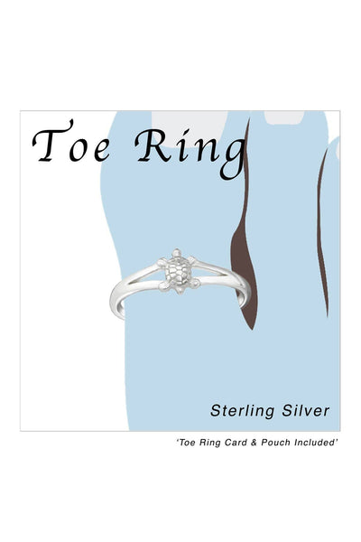 Sterling Silver Turtle Adjustable Toe Ring - SS