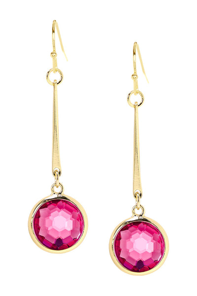 Raspberry Crystal Dangle Earrings - GF