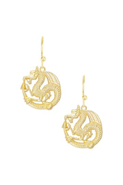 14k Gold Plated Dragon Drop Earrings - GF