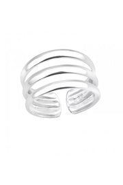 Sterling Silver Plain Adjustable Toe Ring - SS