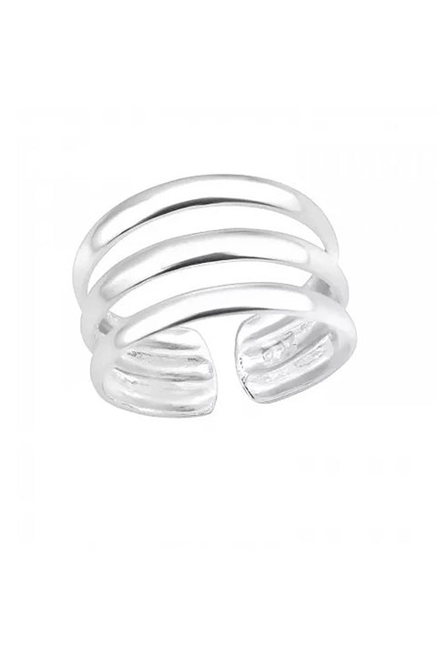 Sterling Silver Plain Adjustable Toe Ring - SS