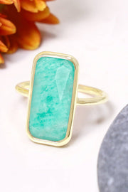 Amazonite Rectangle Ring - GF