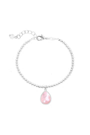 Rose Quartz Beaded Charm Bracelet - SF