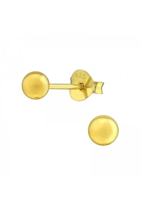 Sterling Silver Ball 4mm Ear Studs - VM