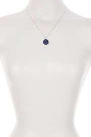 Lapis Round Shaped Pendant Necklace - SF