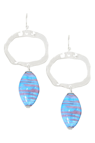 Murano Glass & Freeform Drop Earrings - SF