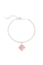 Rose Quartz & Beaded Charm Bracelet - SF