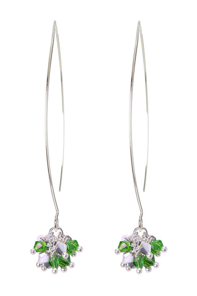 Green Austrian Crystal Dangle Earrings - SF