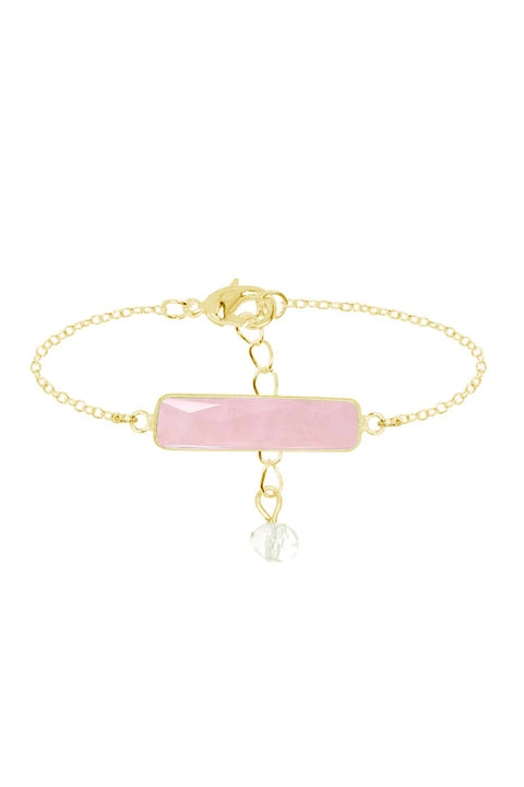 Rose Quartz Bar Bracelet - GF