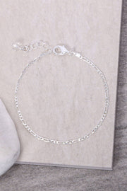 Silver Plated 2mm Figaro Chain Bracelet - SP