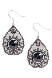 Hematite Vintage Drop Earrings - SF