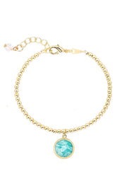 Amazonite Beaded Charm Bracelet - GF