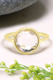 Crystal Quartz Lollipop Ring - GF