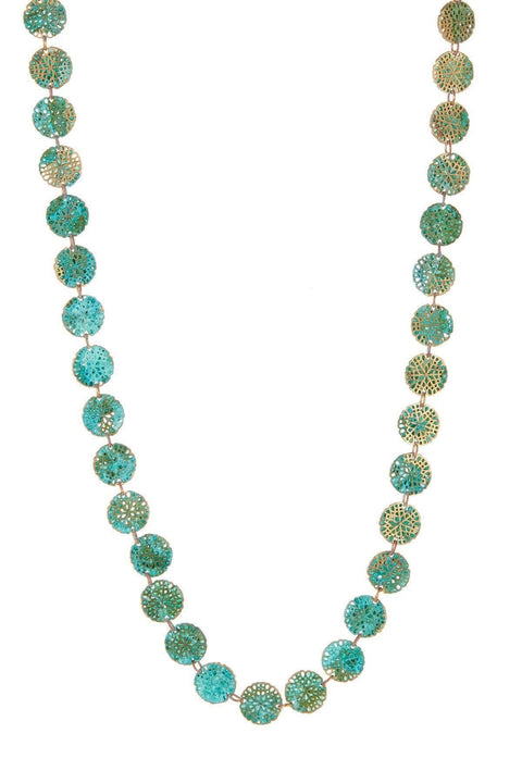 Natural Verdigris Patina 24" Florette Necklace - BR