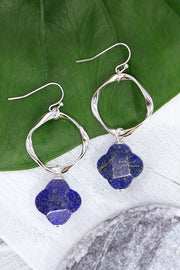 Lapis & Freeform Hoop Drop Earrings - SF