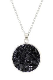 Hematite Round Shaped Pendant Necklace - SF