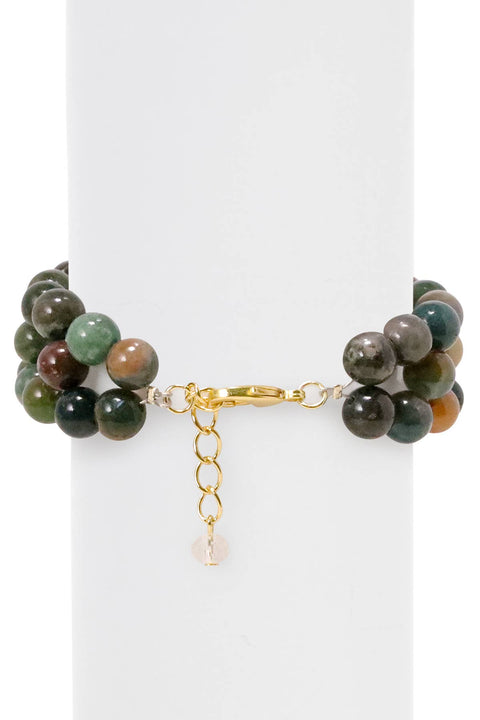 Mixed Jasper 8mm Beads Braided Bracelet - GF