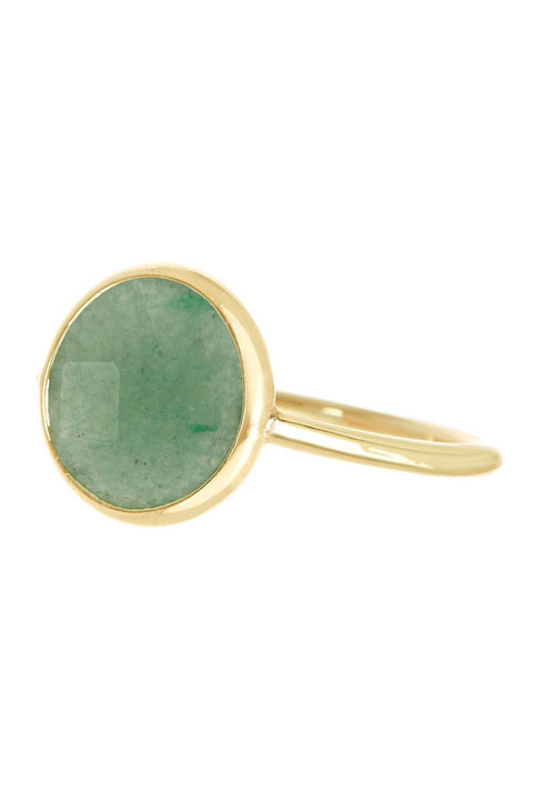 Green Aventurine Round Ring - GF