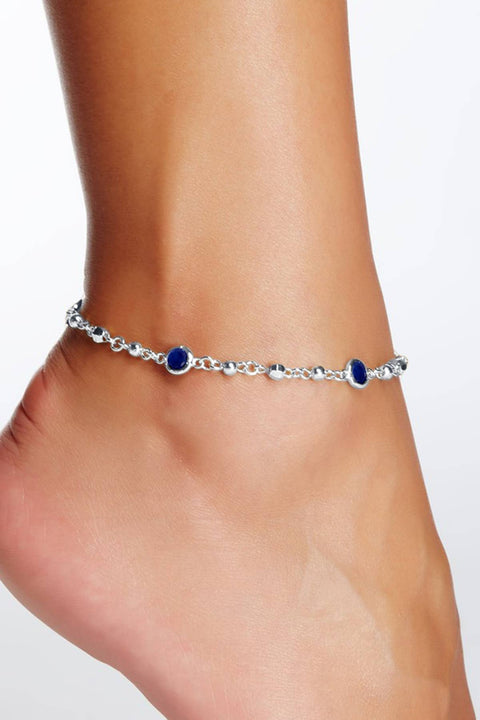 London Blue Crystal Station Anklet - SF