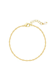 14k Gold Plated 2mm Singapore Chain Bracelet - GP