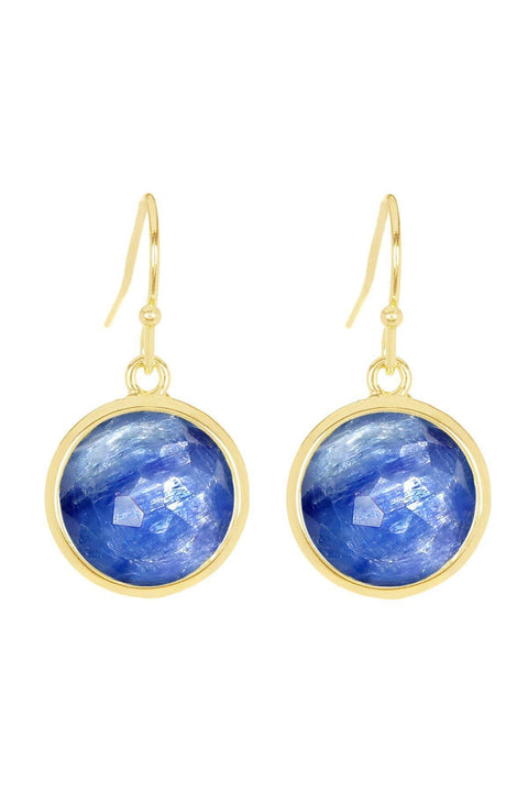 Kyanite Fancy Cut Round Earrings - GF