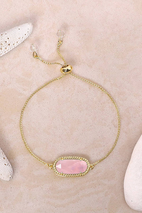 Rose Quartz Slider Bracelet - GF