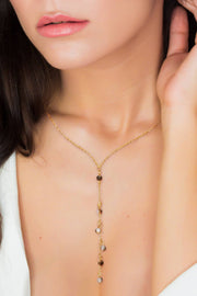 Austrian Crystal Waterfall Y Necklace - GF