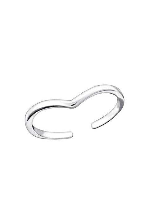 Sterling Silver Wave Adjustable Toe Ring - SS