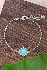 Amazonite Beaded Charm Bracelet - SF