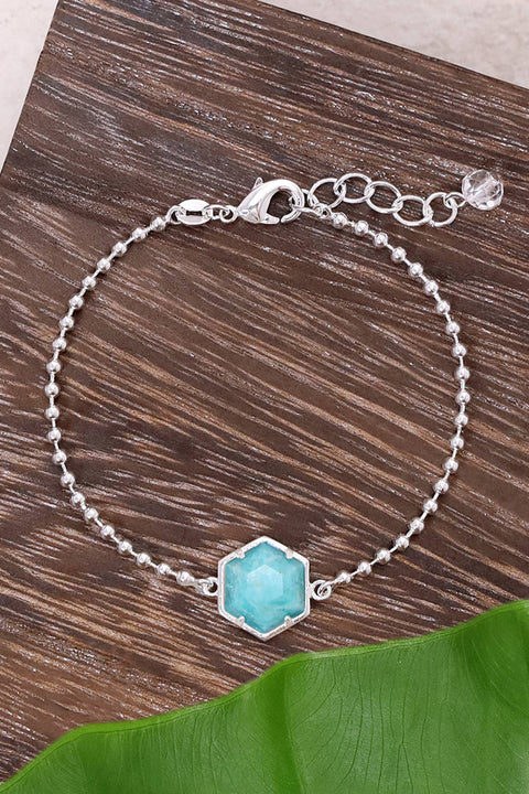 Amazonite Beaded Charm Bracelet - SF