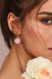 Rose Crystal Round Earrings - SF