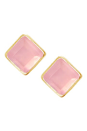 Rose Quartz Rachel Post Earrings - GF