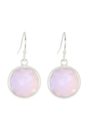 Blue Lace Agate Round Earrings - SF