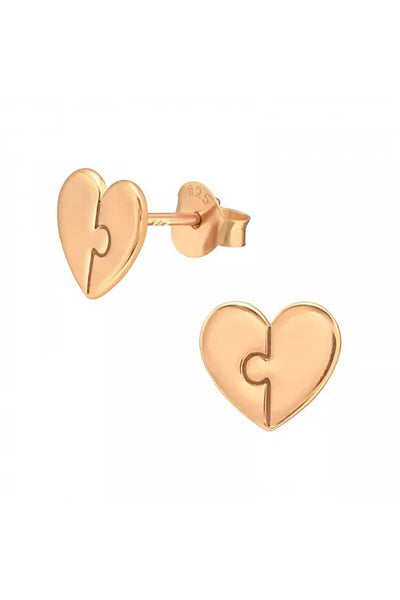 Sterling Silver Heart Ear Studs - RG