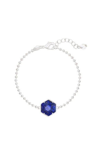 Lapis Beaded Charm Bracelet - SF