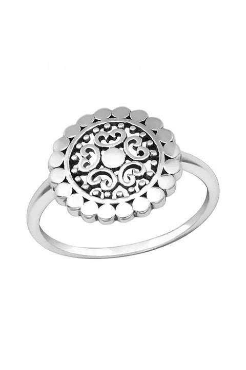 Sterling Silver Mandala Ring - SS