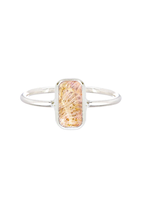 Lily Fossil Rectangle Petite Ring - SF