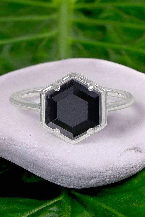 Hematite Hexagon Ring - SF