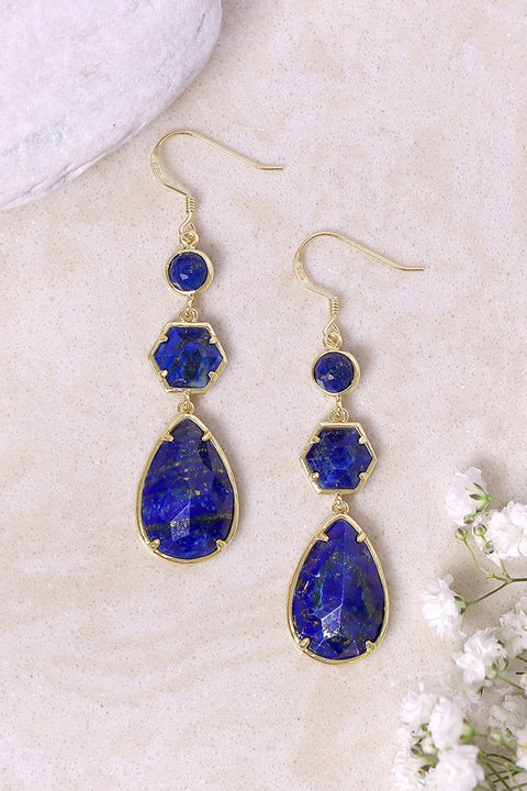 Lapis Statement Earrings - GF