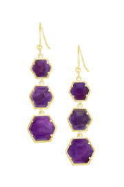 Amethyst Drop Earrings - GF