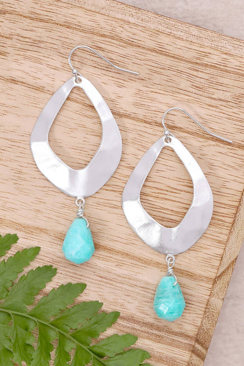 Amazonite & Fan Drop Earrings - SF