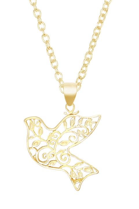 14k Gold Plated Dove Pendant Necklace - GF