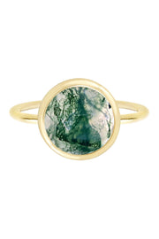 Moss Agate Lollipop Ring - GF