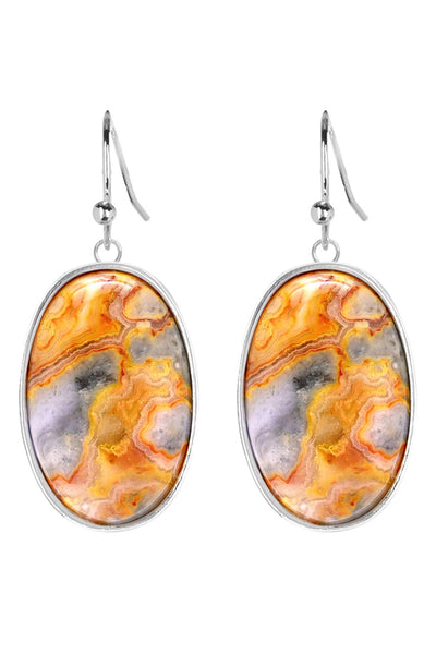 Crazy Lace Agate Statement Earrings - SF